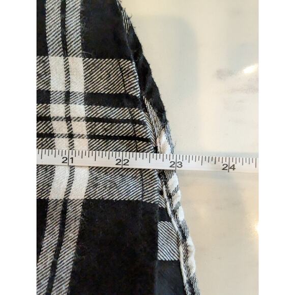 SO Goods For Life Womens Flannel Shirt Black White Size S Cozy Plaid Grunge Fall - Picture 6 of 6